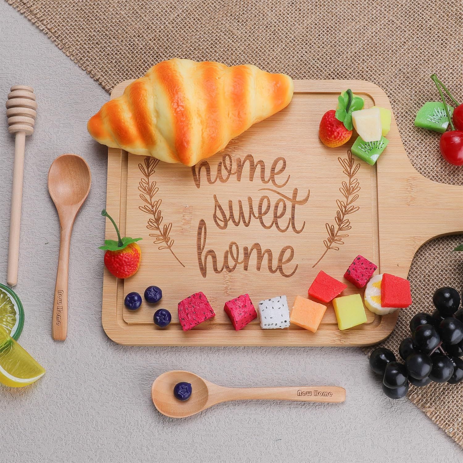 Bamboo Cutting Board and Spatula Gift Set