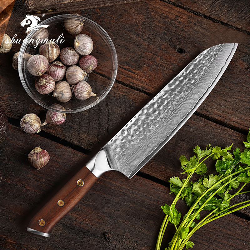 Damascus Steel Chef Knife with Wooden Handle