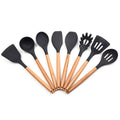 Wooden Handle Silicone Kitchen Utensil Set