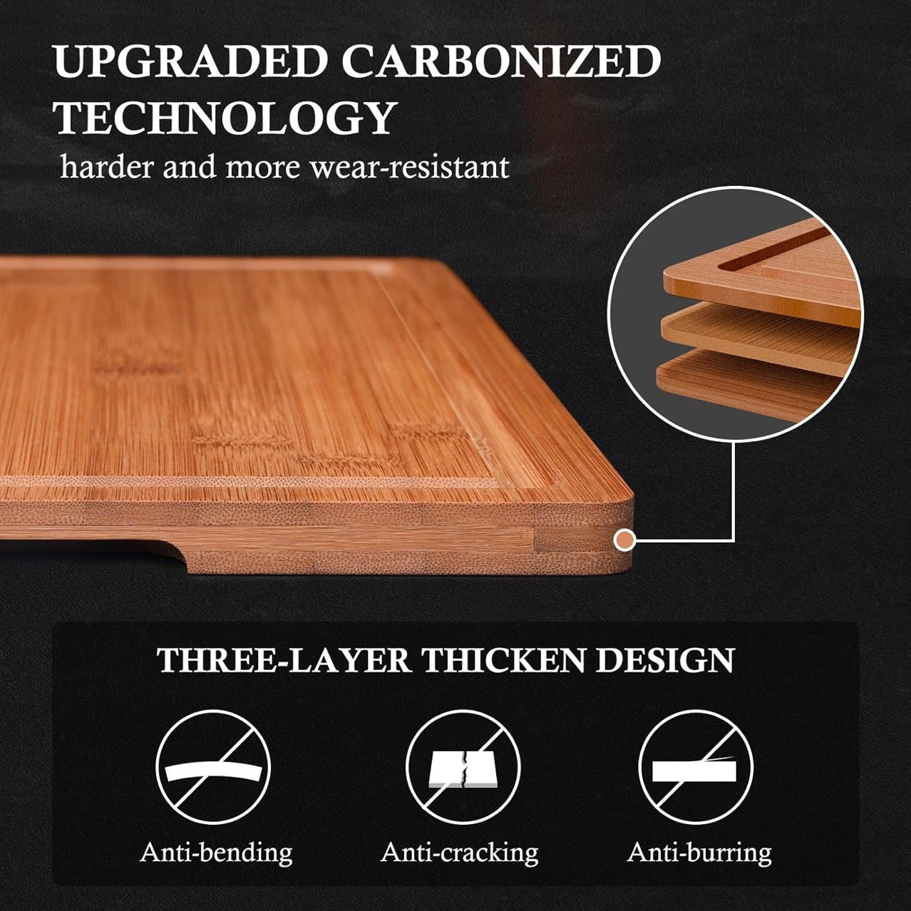 Bamboo three-piece cutting board