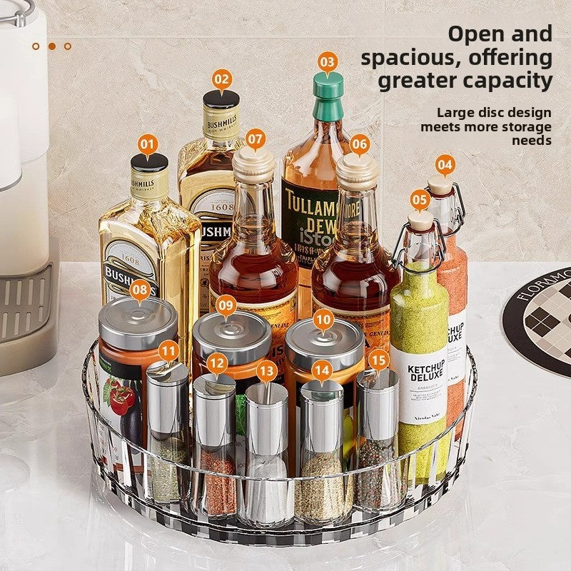 Rotating Kitchen Storage Rack for Seasoning Bottles